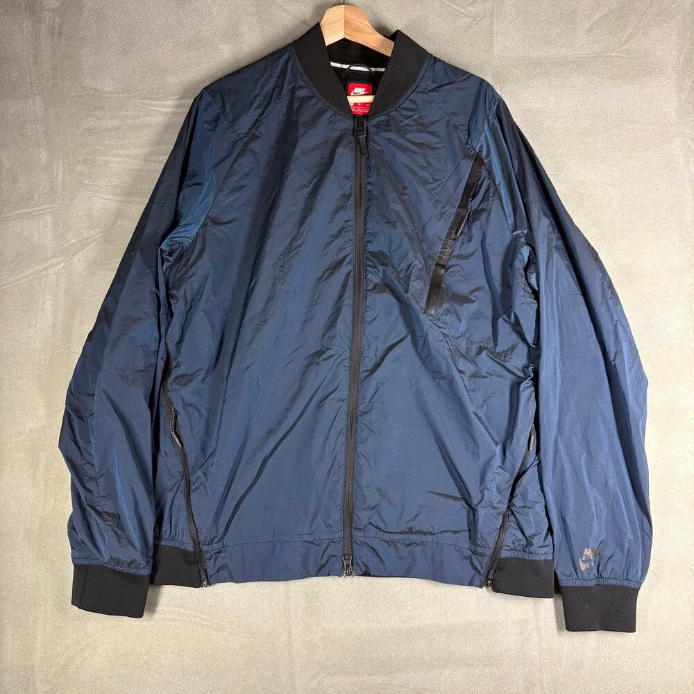 Nike Tech Pack Bomber Jacket Mens XL‎ Navy Full Zip Lightweight Windbreaker